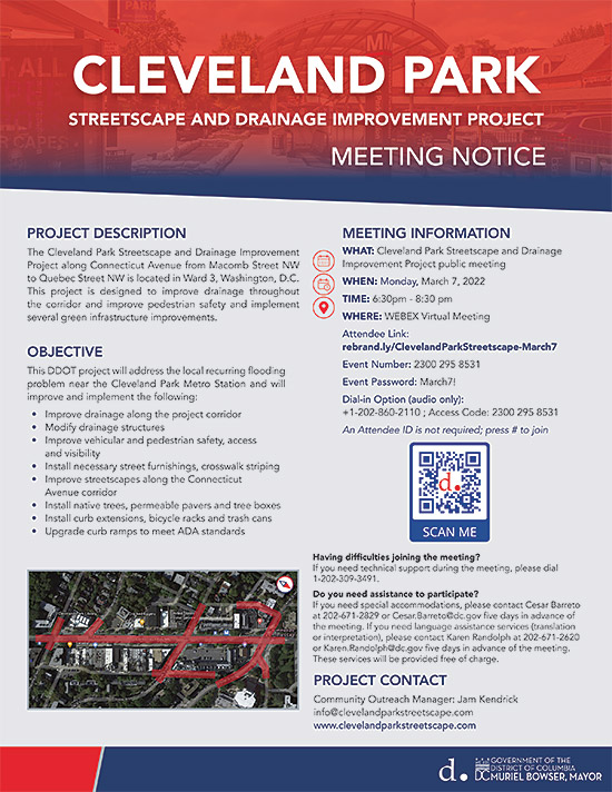 Flyer for Streetscape and Drainage Improvement Project